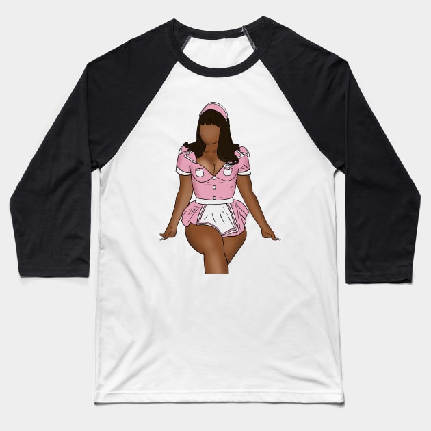 Thot Ish Waitress Baseball T-Shirt by tayelectronica